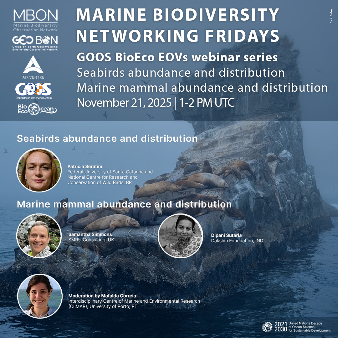 Marine Biodiversity Networking Friday || GOOS BioEco EOVs webinar | Seabirds abundance and distribution & Marine mammal abundance and distribution